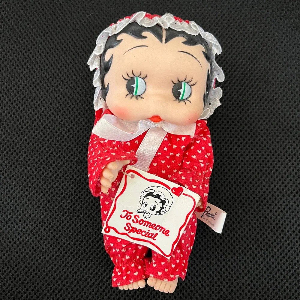 Vintage 1989 Baby Boop Plush Doll Red Heart Pajamas Hamilton Gifts P5415 8.5